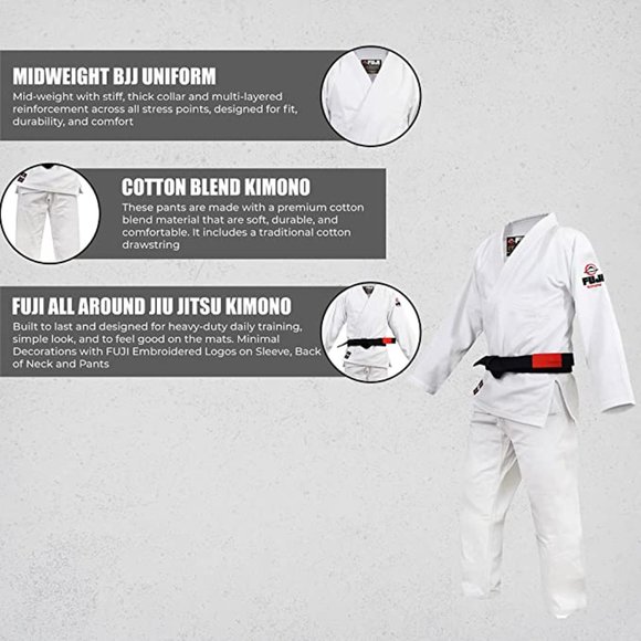 Fuji Brazilian Jiu-Jitsu Gi BJJ - White - Picture 3 of 7
